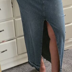 Express Dark Blue Maxi Skirt